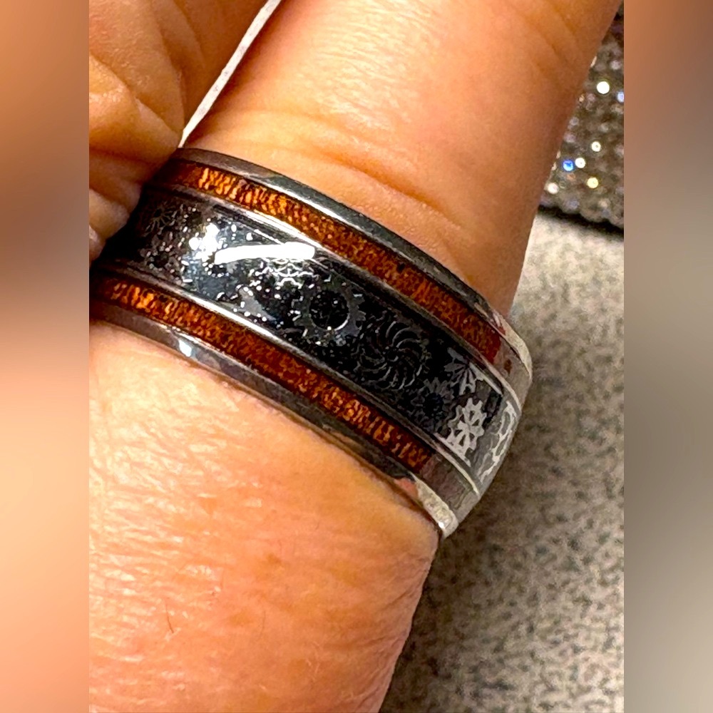 Steam punk style stainless wide band ring/unisex Ring